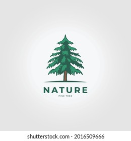 Pine Tree Logo Icon Vector Vintage Illustration Design