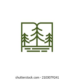 Pine tree logo icon vector illustration design, creative pine tree logo