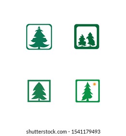 pine tree logo illustration vector design