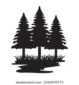 Pine tree logo ilustration vector design
