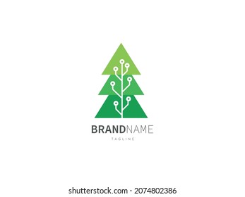 Pine tree logo for informatics and technology