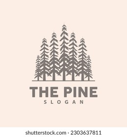 Pine Tree Logo, Luxurious Elegant Simple Design, Fir Tree Vector Abstract, Forest Icon Illustration Pine Product Brand