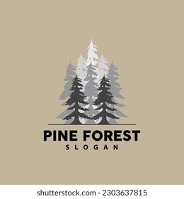 Pine Tree Logo, Luxurious Elegant Simple Design, Fir Tree Vector Abstract, Forest Icon Illustration Pine Product Brand