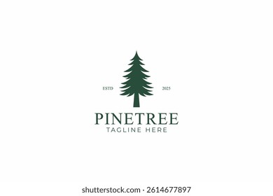 Pine Tree Logo with Minimalist and Eco-Friendly Design Reflecting Nature's Harmony