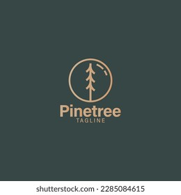 logotipo de pinares línea minimalista moderna