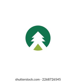 Pine Tree Logo Simple and Clean Design. Letter A Pine