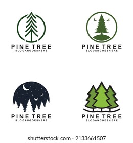 Pine Tree Logo Template Design Vector, Emblem, Design Concept, Creative Symbol, Icon