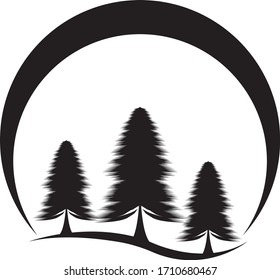 pine tree Logo template illustration design
