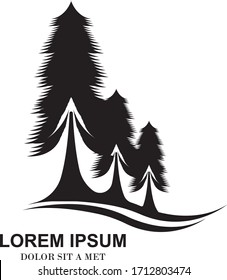 pine tree Logo template illustration design
