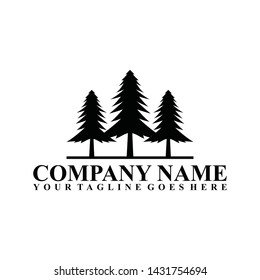 Pine tree logo template isolated on white background