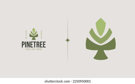 Pine Tree Logo Template. Universal creative premium symbol. Vector illustration. Creative Minimal design template. Symbol for Corporate Business Identity