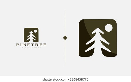 Pine Tree Logo Template. Universal creative premium symbol. Vector illustration. Creative Minimal design template. Symbol for Corporate Business Identity