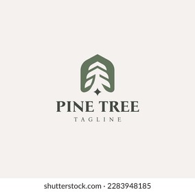 Pine Tree Logo Template. Universal creative premium symbol.