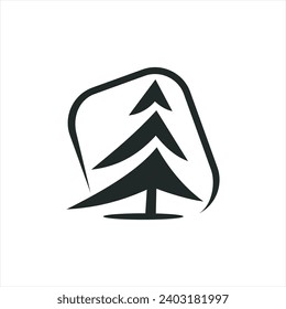 Pine Tree Logo Template. Universal creative premium symbol. Vector illustration. Creative Minimal design template. Symbol for Corporate Business Ident