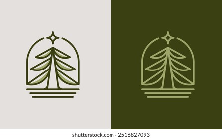 Pine Tree Logo Template. Universal creative premium symbol. Vector illustration. Creative Minimal design template. Symbol for Corporate Business Identity