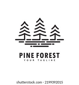 Pine tree logo template.Abstract pine tree icon