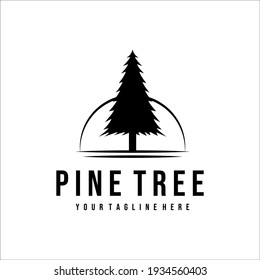 Pine Tree Logo Vector Illustration Design