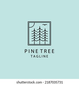 Pine tree logo vector illustration design, creative pine tree logo