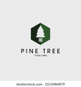 pine tree logo vector illustration design 