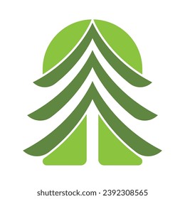 Pine tree logo vector template icon design illustration