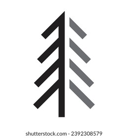 Pine tree logo vector template icon design illustration