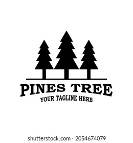 pine tree logo vector vintage illustration design