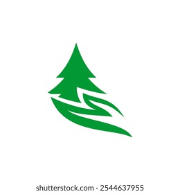 Vector del logotipo del árbol de pino, icono, ilustración, diseño del árbol de pino, verde, vintage, árbol de pino, naturaleza, fondo, hoja, viaje