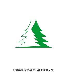 Vector del logotipo del árbol de pino, icono, ilustración, diseño del árbol de pino, verde, vintage, árbol de pino, naturaleza, fondo, hoja, viaje