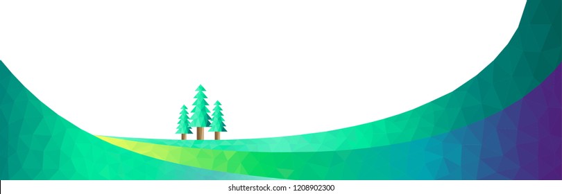 Pine tree low poly banner no text