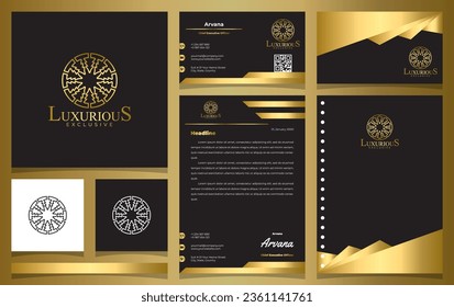 diseño de logotipo de lujo en pinares con idea de concepto circular