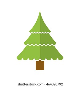 pine tree merry christmas celebration icon. Isolated and flat illustration. Vector graphic