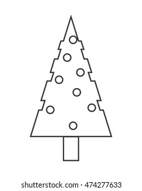 pine tree merry christmas celebration icon. Flat and Isolated design. Vector illustration