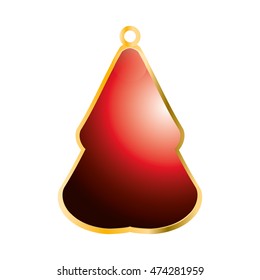 pine tree merry christmas decoration celebration icon. Flat and isolated design. Vector illustration