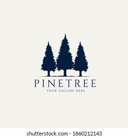 pine tree minimalist logo vector illustration design template