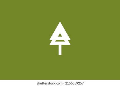 Diseño de logotipo moderno en árbol de pino