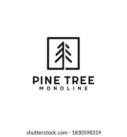 Pine Tree Monoline Logo design