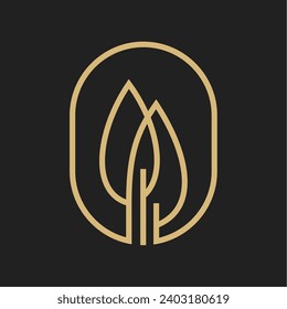 Plantilla de logotipo de monolina de árbol de pino. Símbolo universal creativo premium. Ilustración del vector