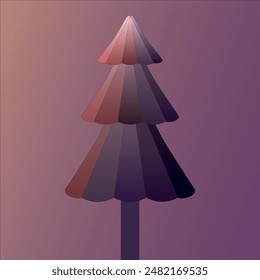 Pine tree moody purple vector christmas tree