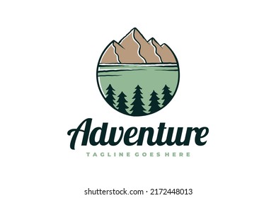 Pine Tree Mountain Circle Logo