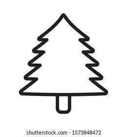 pine tree nature icon on white background vector illustration thick line