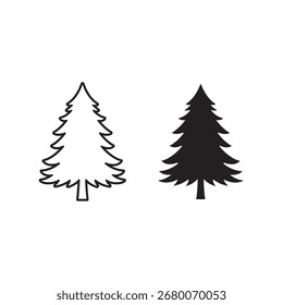 Pine Tree Nature Icon Set