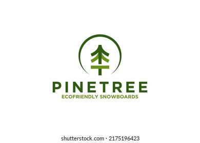 Pine tree nature logo design environment go green icon symbol