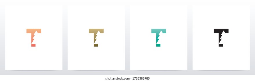 Pine Tree On Letter Logo Design T