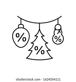 Pine tree ornament icon. Simple line, outline vector elements of winter sale icons for ui and ux, website or mobile application