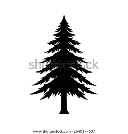 Pine Tree Outline Icon on White Background – Minimalist Nature and Forest Symbol Vector Illustration