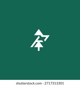Diseño de logo de empresa de letras P de pino.