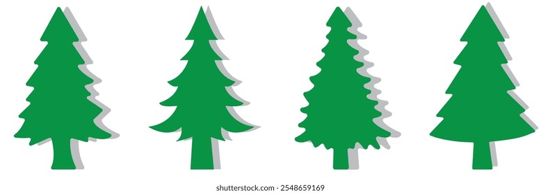 Pine tree, park vector green icons illustration