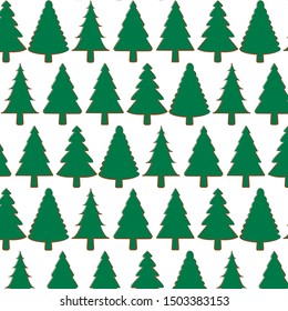 Pine Tree Pattern Isolated On White Stock Vector (Royalty Free ...