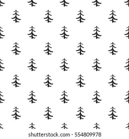Pine Tree Pattern. Simple Illustration Of Pine Tree Vector Pattern For Web
