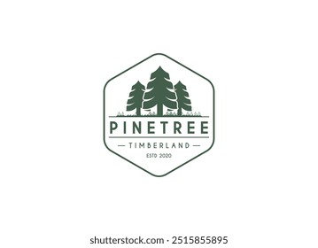 Diseño de logo de pinos de pino. Símbolo creativo premium universal. Ilustración vectorial.